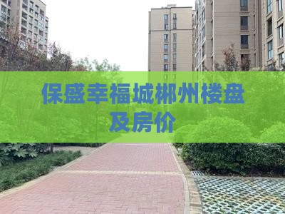 保盛幸福城郴州楼盘及房价